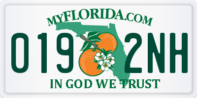 FL license plate 0192NH