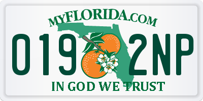 FL license plate 0192NP