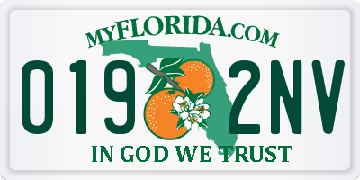 FL license plate 0192NV