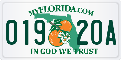 FL license plate 0192OA