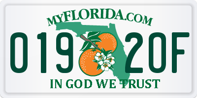 FL license plate 0192OF