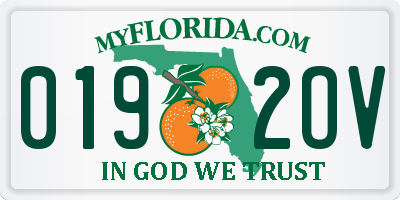 FL license plate 0192OV
