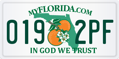 FL license plate 0192PF