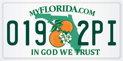 FL license plate 0192PI