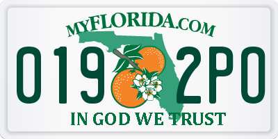 FL license plate 0192PO