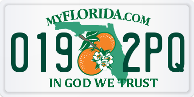 FL license plate 0192PQ