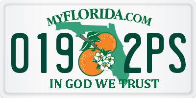 FL license plate 0192PS