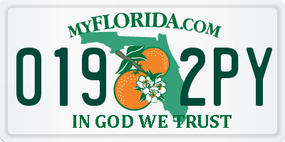 FL license plate 0192PY