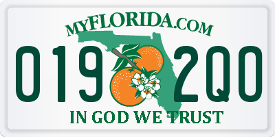 FL license plate 0192QO