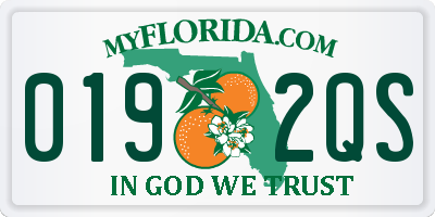FL license plate 0192QS