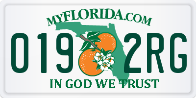 FL license plate 0192RG