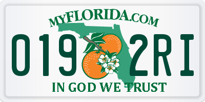 FL license plate 0192RI