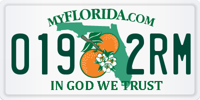 FL license plate 0192RM
