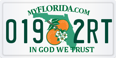 FL license plate 0192RT