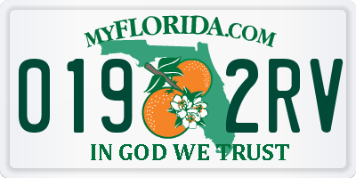 FL license plate 0192RV