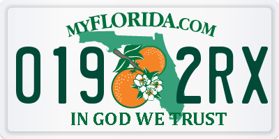 FL license plate 0192RX