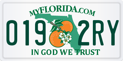 FL license plate 0192RY