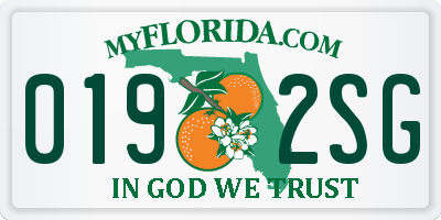 FL license plate 0192SG