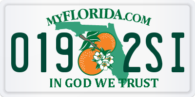 FL license plate 0192SI