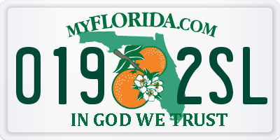 FL license plate 0192SL