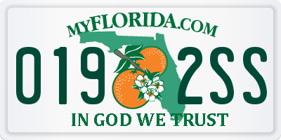 FL license plate 0192SS