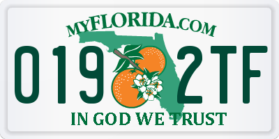 FL license plate 0192TF