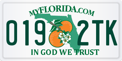 FL license plate 0192TK