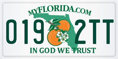 FL license plate 0192TT