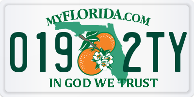 FL license plate 0192TY