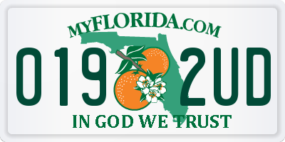 FL license plate 0192UD