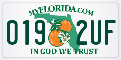 FL license plate 0192UF