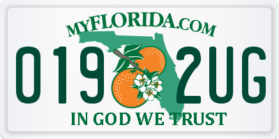 FL license plate 0192UG