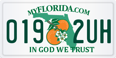 FL license plate 0192UH