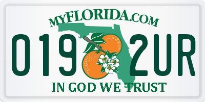 FL license plate 0192UR