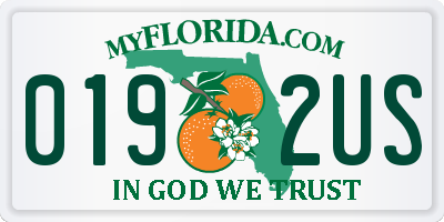 FL license plate 0192US