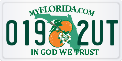FL license plate 0192UT