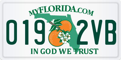 FL license plate 0192VB