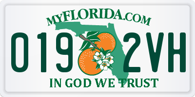 FL license plate 0192VH