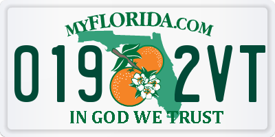 FL license plate 0192VT