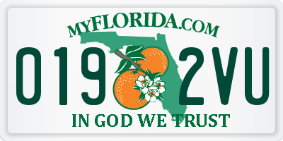 FL license plate 0192VU