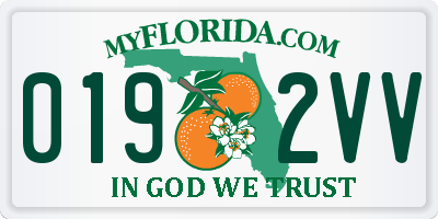 FL license plate 0192VV