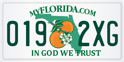 FL license plate 0192XG
