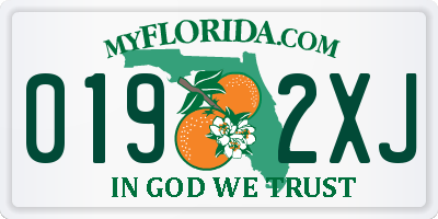 FL license plate 0192XJ