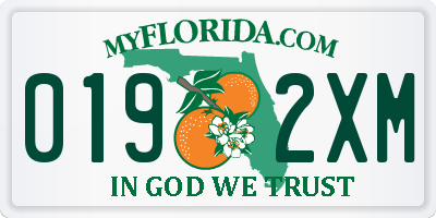 FL license plate 0192XM