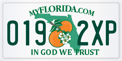 FL license plate 0192XP