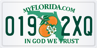 FL license plate 0192XQ