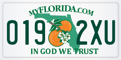 FL license plate 0192XU