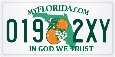 FL license plate 0192XY