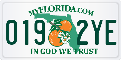 FL license plate 0192YE
