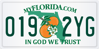 FL license plate 0192YG